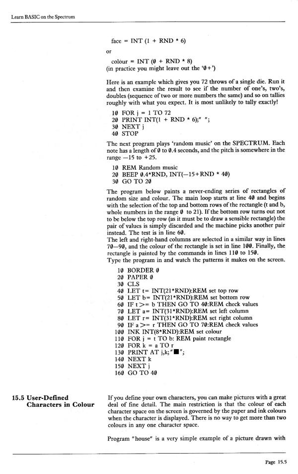 Learn BASIC on the Spectrum - Chapter 15.5