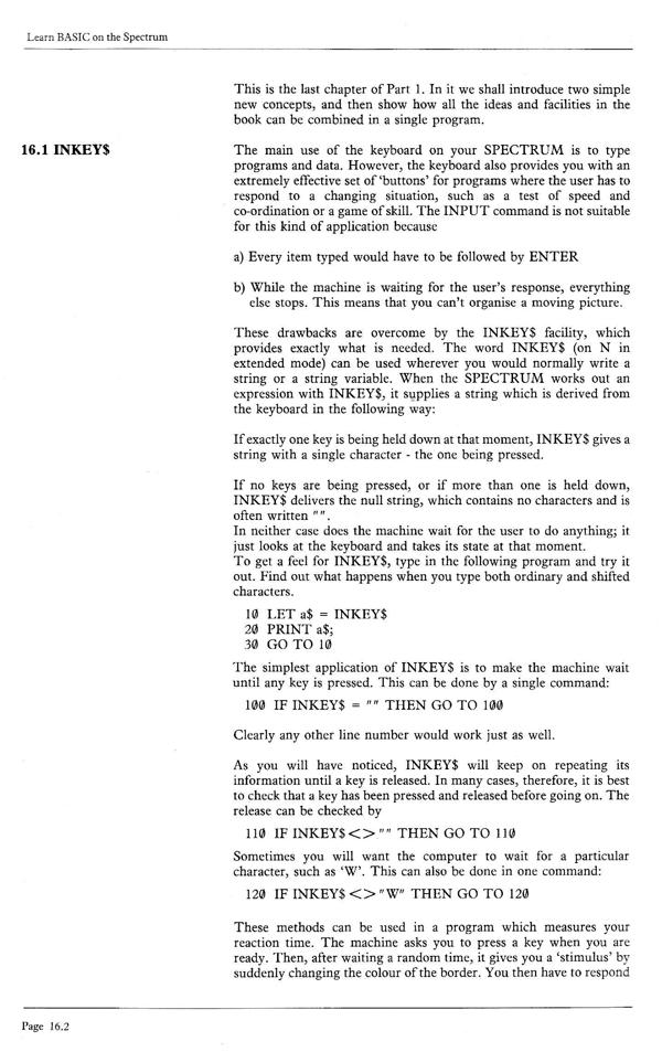 Learn BASIC on the Spectrum - Chapter 16.2