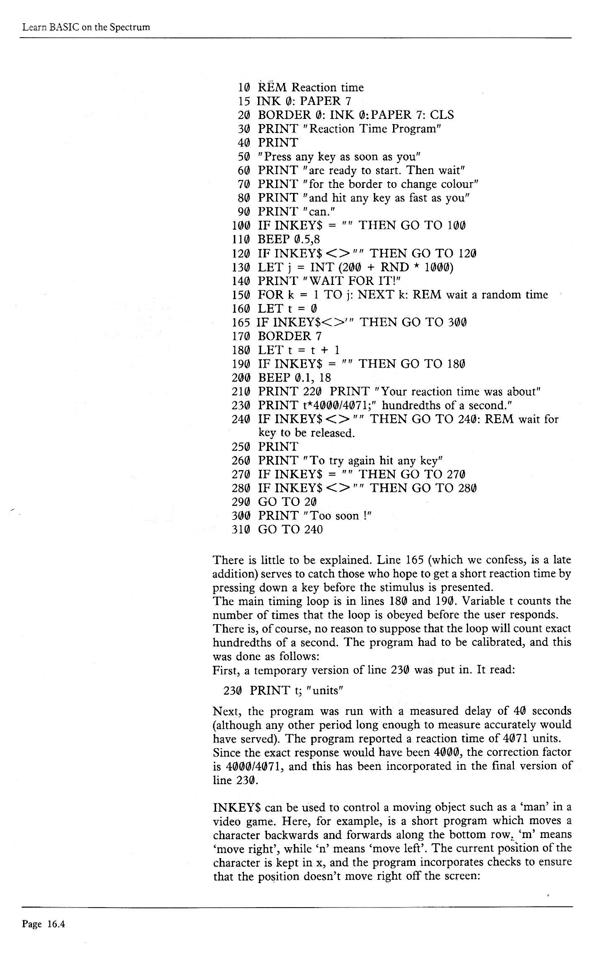 Learn BASIC on the Spectrum - Chapter 16.4