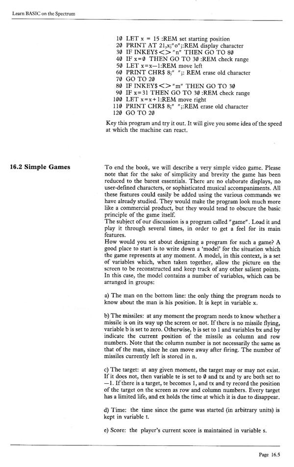 Learn BASIC on the Spectrum - Chapter 16.5