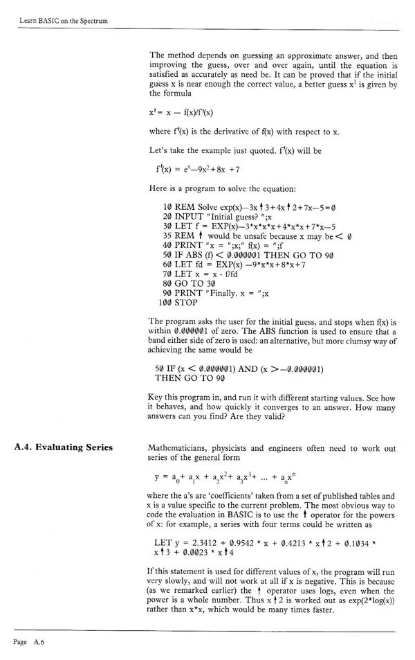 Learn BASIC on the Spectrum - Appendix A.6