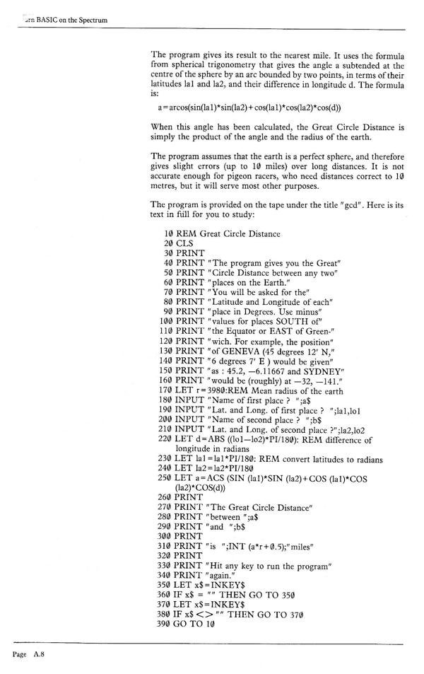 Learn BASIC on the Spectrum - Appendix A.8