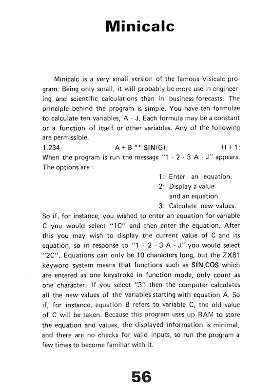 30 Programs For The ZX81 - Page 56