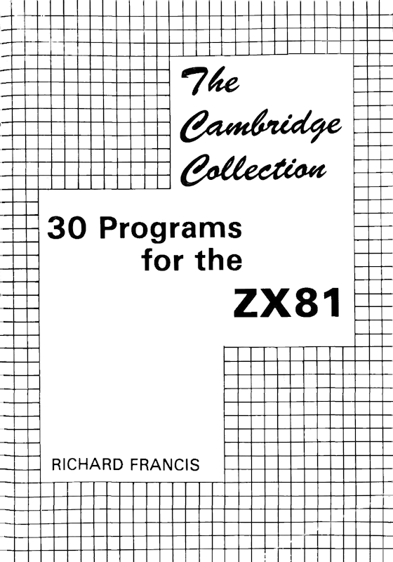 30 Programs For The ZX81 - Front Cover